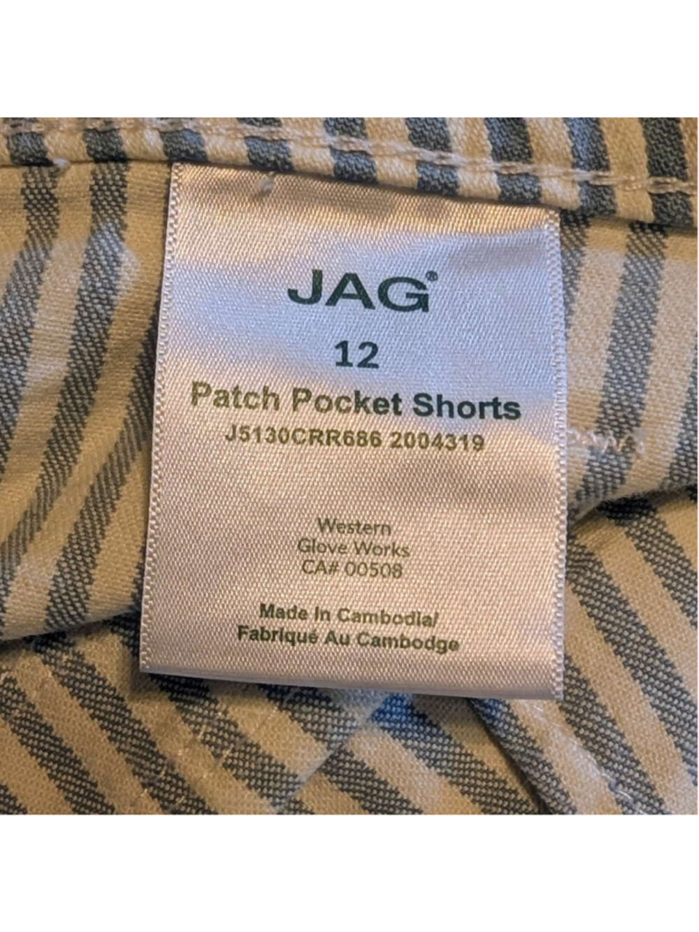 JAG Striped Patch Pocket Shorts Women’s Size 12 Blue White Coastal Nautical - Picture 8 of 9